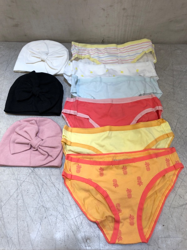 Photo 1 of clothing bundle, girls extra small panties, toddler hats