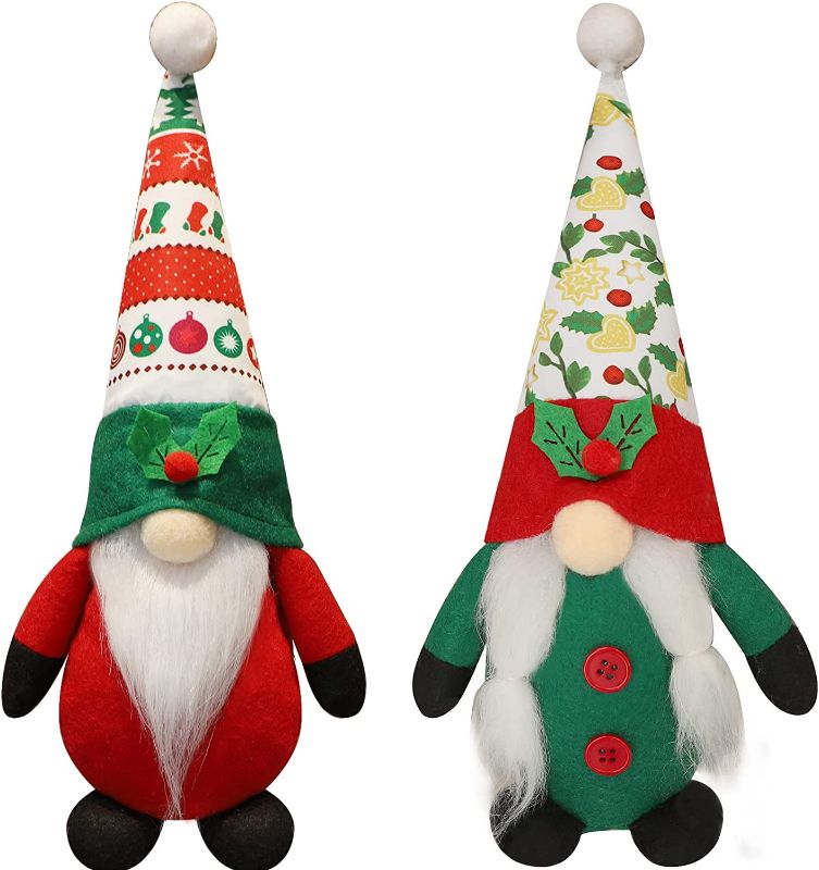 Photo 1 of 2PCS Christmas Gnomes Decoration Gnomes Plush Collectible Figurine Tomte Merry Christmas Santa Gnome Swedish Tomte Nisse Plush Doll for Decor Party Gifts