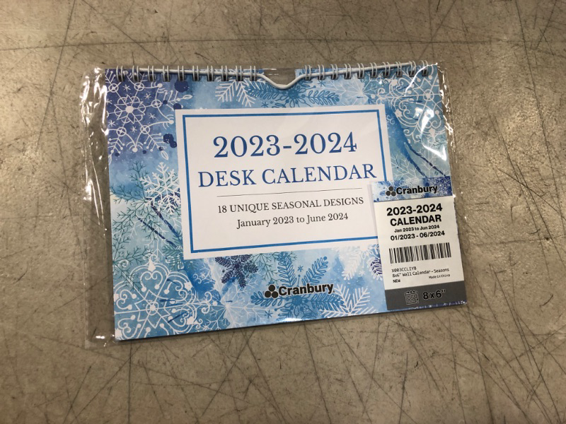 Photo 2 of CRANBURY Mini Wall Calendar 2023 2024 - (8x6, Seasons) Use to June 2024, Small Wall Calendar for Locker, Fridge or Bulletin Board, Includes Stickers 2023 Seasons