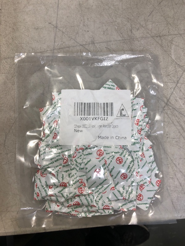 Photo 1 of O2frepak 200CC(100-Pack) Food Grade Oxygen Absorbers Packets For Food Storage,Oxygen Absorbers Storage Packets With Oxygen Indicator In Vacuum Bag And 3 Times Oxygen Absorption Capacity 1 200CC(100-Pack)