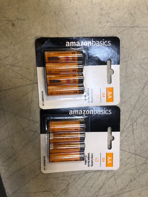 Photo 2 of 2 Pack Amazon Basics 4 Pack AA High-Performance Alkaline Batteries