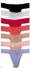 Photo 1 of LiotXecd Womens Thongs,Lace Thong Plus Size Panties Retro Cotton low rise Underwear Sexy Tangas (Colors May Vary) Lace - 7 Pack X-Large