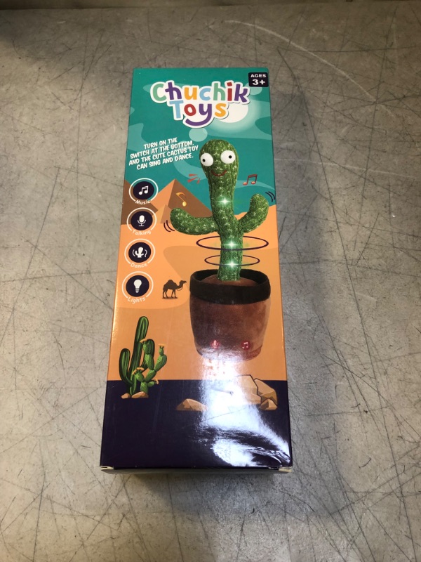 Photo 2 of Chuchik Dancing Talking Cactus Toy for Babies – 60 Songs the Singing Cactus Toy with 3 Changeable Outfits – Plush Wiggle Dancing Talking Repeating Mimicking Cactus Toy with Glowing LED Lights (1 Pack)