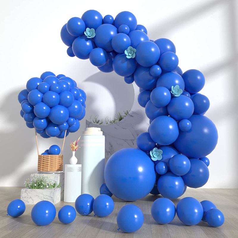 Photo 1 of 99pcs Balloon Arch Kit, Blue Balloons Different Sizes, 18 12 10 5 inch Balloon Garland for Birthday Wedding Baby Shower Gender Reveal Thanksgivings Christmas Party Decorations (Blue)