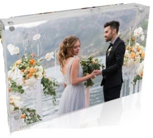 Photo 1 of 4 x 6, 5 x 7, 6 x 8 in acrylic transparent double-sided borderless photo frame, 4.73 inch thick super magnetic adsorption, freestanding desktop display photo frame (2, 4 x 6 inch) 2 4 x 6 inch