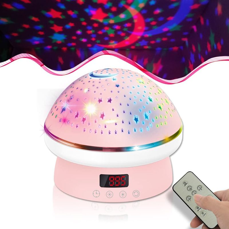 Photo 1 of Galaxy Projector, Multicolor Lights for Bedroom, Control Timer Pluto Dream Light, Remote Control Lights for Girl Gifts, Toys for 5 Years Old Girls, SkyLights for Bedroom, Galaxy lamp, Pink