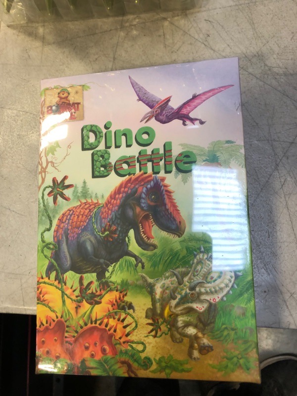 Photo 2 of Dino Battle - Dinosaur Games for Kids 7 and Up. Logic Family Board Game for 2-4 Players. Line up a Row of Animals and Plants Fastest. Magnetic Tiles. Promotes Strategy, Creativity Skills