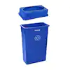 Photo 1 of 23 Gal. Blue Indoor Trash Container Rectangular Indoor Recycling Bin and Drop Shot Lid