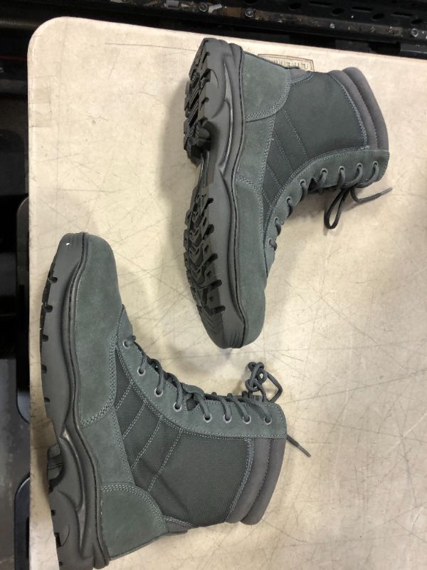 Photo 2 of Size 14 -- NORTIV 8 Men's Military Tactical Work Boots Side Zipper Leather Motorcycle Combat Boots