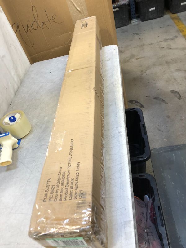 Photo 1 of 48" x 4.5" Picture Ledge Wall Shelf Black - Inplace