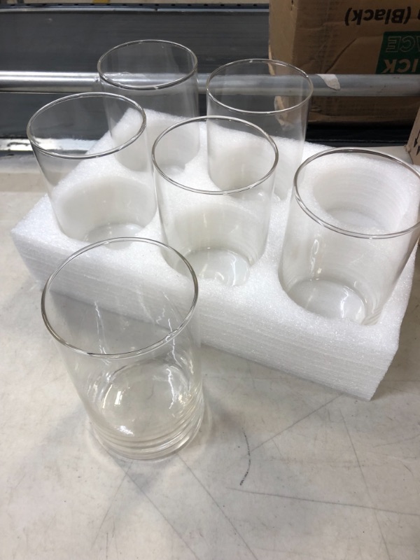 Photo 3 of 6 Pack Clear Glass Cylinder Vases, Table Flowers Vase,Candle Holder for Wedding Decorations and Formal Dinners (6 Inch) 6 Inch-6 Pack