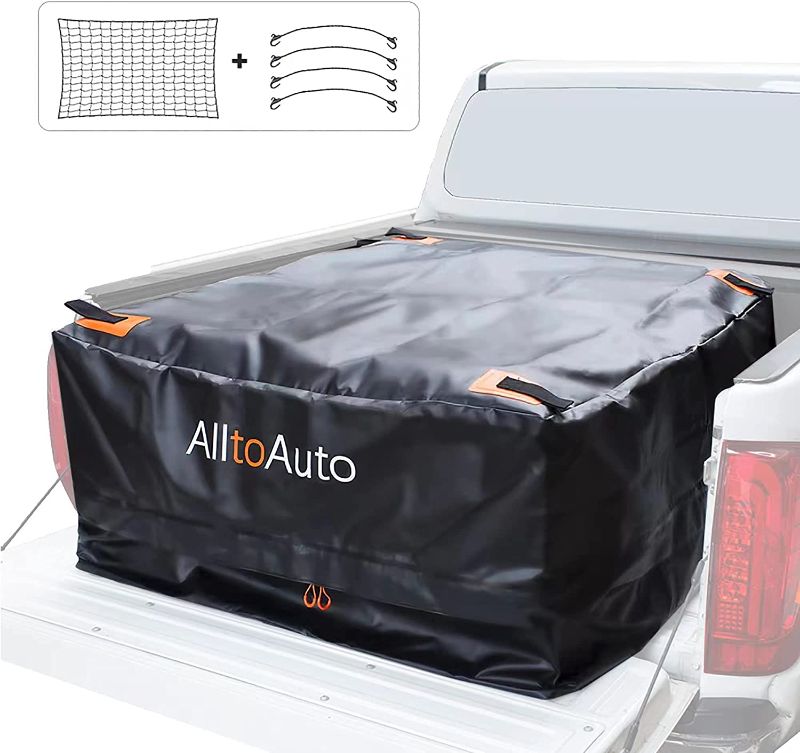 Photo 1 of AlltoAuto Truck Bed Cargo Bag with Cargo Net, 100% Waterproof 600D Heavy Duty, Fits Any Truck Size (51''x40''x22'') 26 Cubic Feet, Simple and Convenient for Installation
