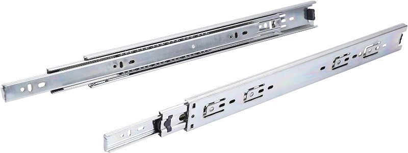 Photo 1 of 24 Inch Hardware 3-Section Full Extension Ball Bearing Side Mount Drawer Slides 2 PAIRS