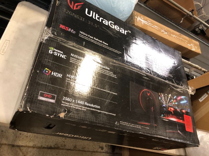 Photo 1 of SOLD AS PARTS - LG 32GN63T-B 32'' Ultragear QHD 165Hz HDR10 Monitor with NVIDIA G-SYNC Compatibility and AMD FreeSync Premium