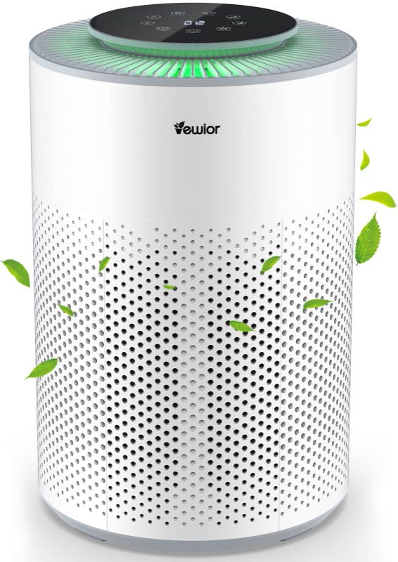 Photo 1 of Air Purifiers, Home Air purifier for Large Room Bedroom Up to 1100ft², VEWIOR H13 True HEPA Air Filter for Pets Smoke Pollen Odor, with Air Quality Monitoring, Auto/Sleep, 6 Timer, Light, Child Lock White