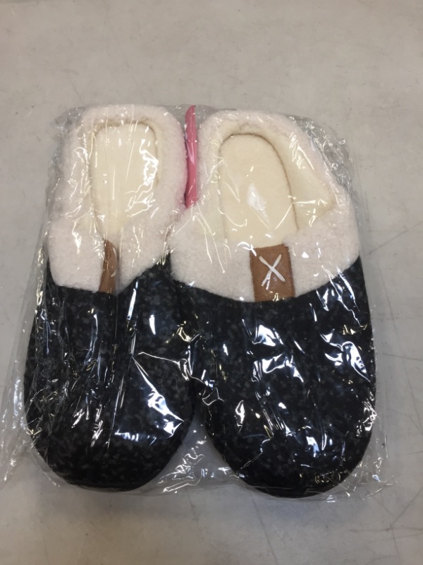 Photo 2 of  Women's Fuzzy Wool-Like House Shoes with Memory Foam, Gift for Women, Ladies Slippers with Indoor &Outdoor Anti-Skid Rubber Sole