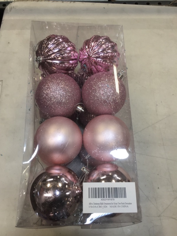 Photo 2 of 3.15" Big Christmas Ornaments Balls Shatterproof Pink Christmas Ornaments 16 Pcs Pink Ornaments for Christmas Tree Holiday Wedding Party Decoration Pink 3.15"/16pcs