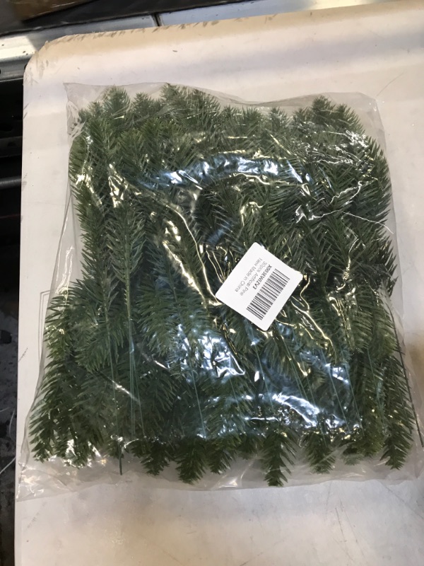 Photo 1 of 30pcs Artificial Pine Branches Christmas Greenery Stems Faux Pine Leaves Twigs Pine Picks for Christmas Tree Wreath Garland Xmas Decoration
