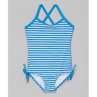 Photo 1 of Kanu Surf Girls' One Piece Swimsuits Blue - Blue Stripe Bali One-Piece - Girls
SIZE 14