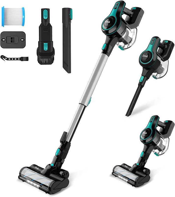 Photo 1 of INSE Cordless Vacuum Cleaner, 25Kpa 300W Powerful Stick Vacuum, 6-in-1 Rechargeable Vacuum with 2500m-Ah Battery, 45min Runtime Lightweight Cordless Stick...
