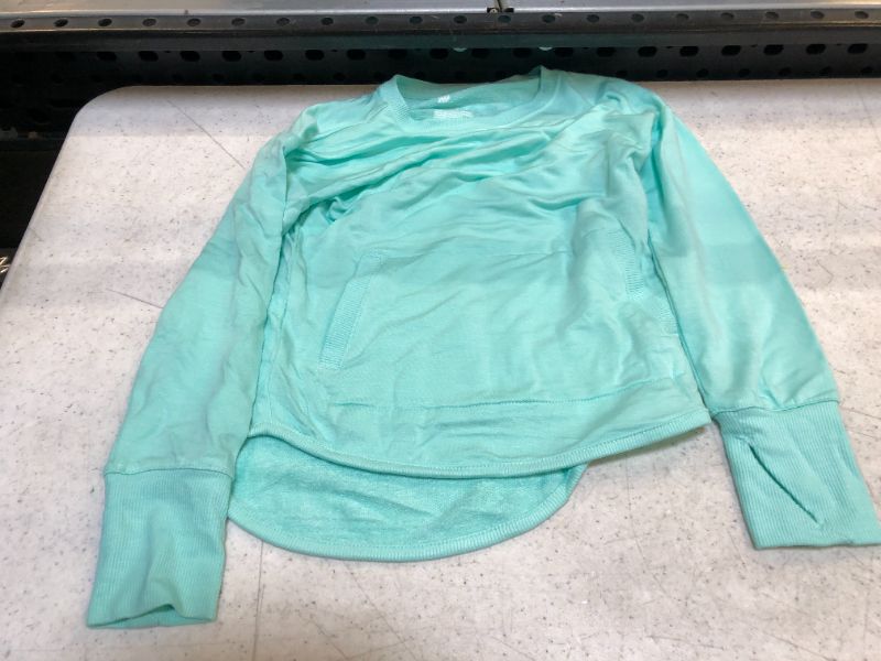 Photo 1 of ALL IN MOTION GIRLS SOFT CREW SWEATSHIRT AQUA GREEN - XS -