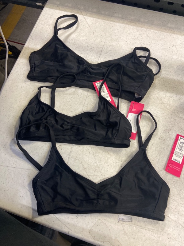 Photo 1 of 3 COUNT Junior' Cinch-Front Bralette Bikini Top - Xhilaration™ SIZE M , 2 XS TOPS ONLY
