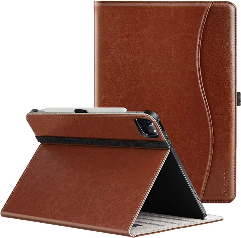 Photo 1 of ZtotopCases for iPad Pro 12.9 Case 6th/5th/4th Generation 2022/2021/2020, Premium PU Leather Folio Cover with Multiple Angles, Support Pencil Charging for 12.9 Inch iPad Pro Case 6th/5th Gen, Brown