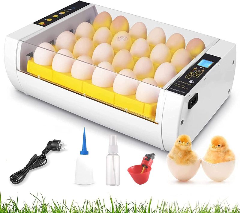 Photo 1 of 24 Egg Incubators for Hatching Eggs with Automatic Egg Turning and Humidity Control Temperature, Sailnovo LED Display Chicken Egg Incubator Breeder with Kettle, Sprinkler, Water Feederx4, Gift