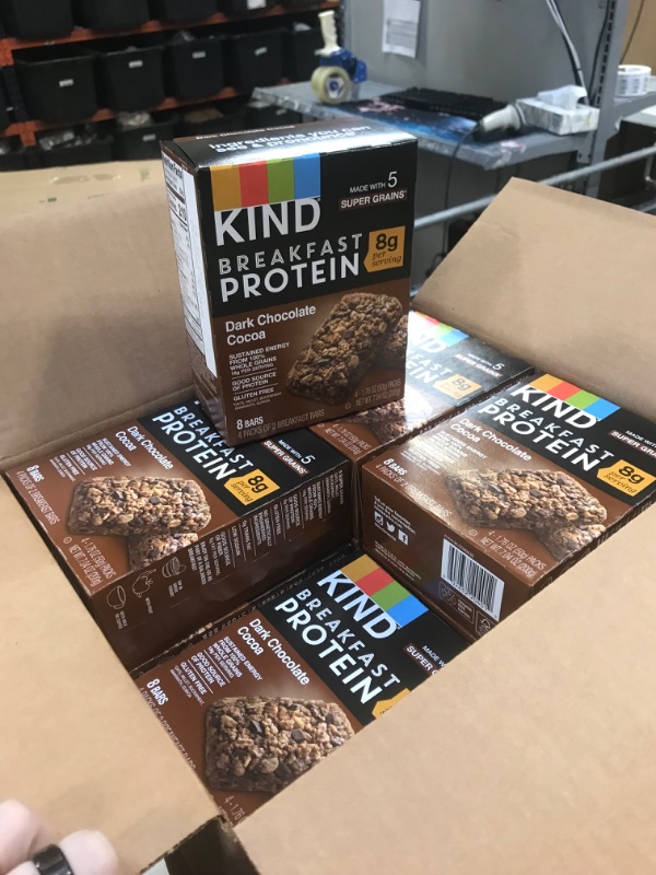 Photo 2 of KIND Breakfast Protein Bars, Dark Chocolate Cocoa, Healthy Snacks, Gluten Free, 8g Protein, 64 COUNT (8 BOXES OF 8 BARS)