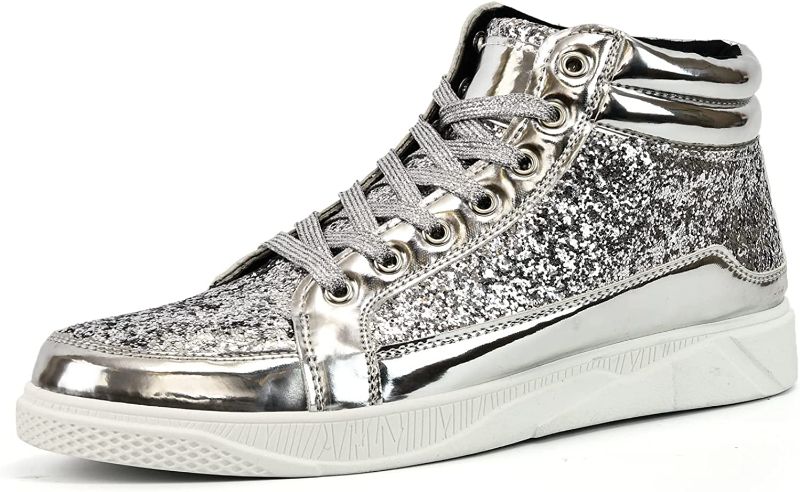 Photo 1 of IGxx Glitter Shoes for Men High Top Flashing Party Casual Lace-up Sneakers Men ***SIZE 10.5***