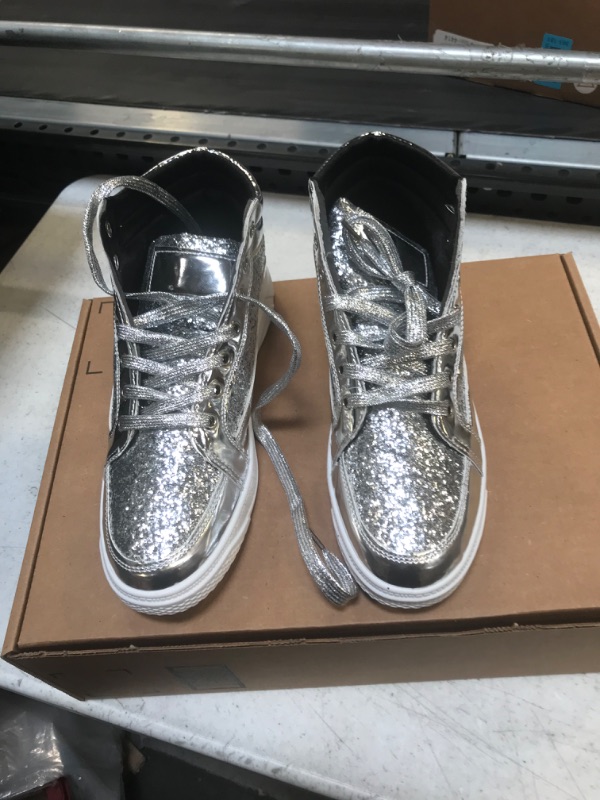 Photo 2 of IGxx Glitter Shoes for Men High Top Flashing Party Casual Lace-up Sneakers Men ***SIZE 10.5***