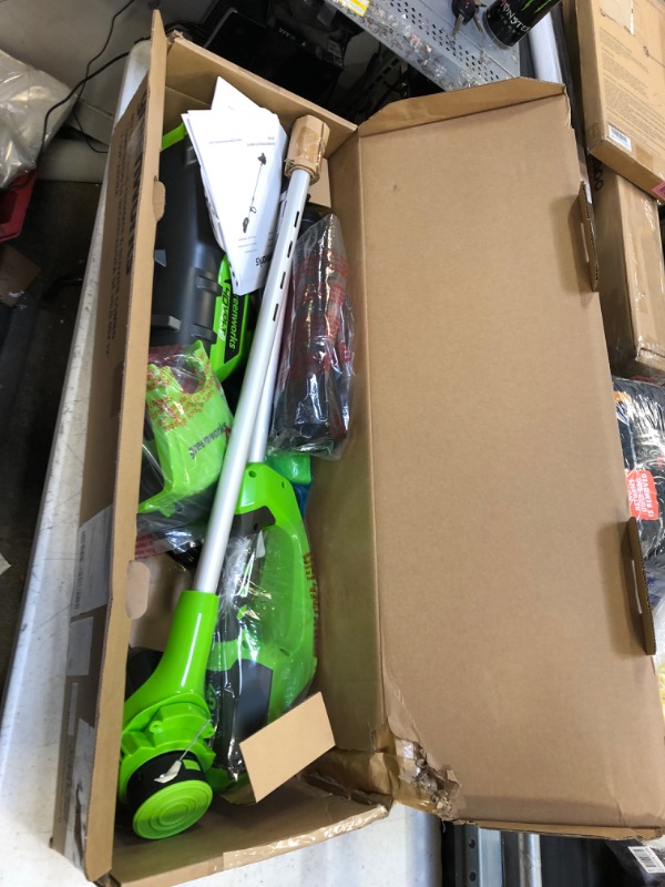 Photo 2 of Greenworks 40V Cordless String Trimmer and Leaf Blower Combo Kit, 2.0Ah Battery and Charger Included 12" Trimmer + Blower (2.0Ah)