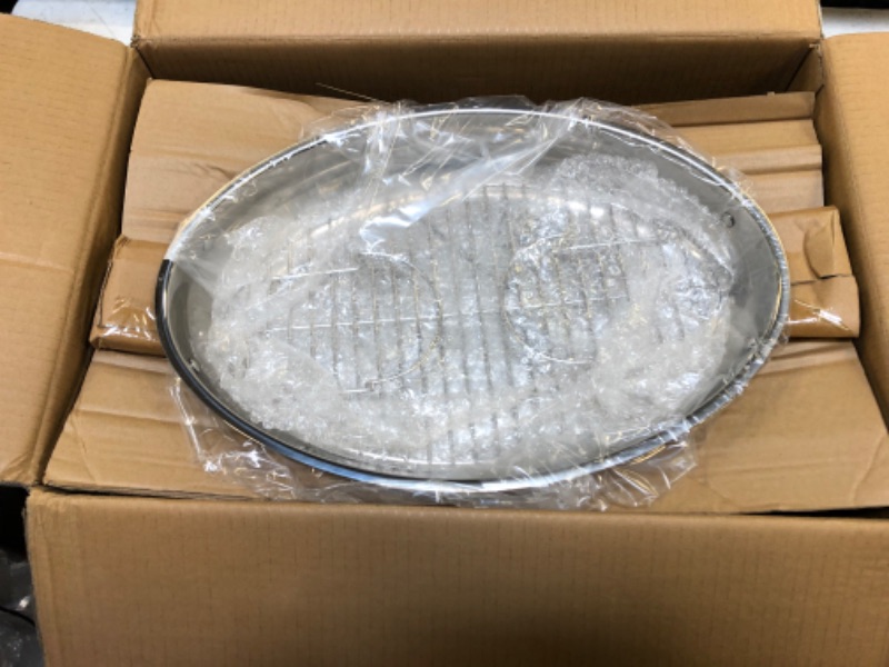 Photo 1 of Precise-Heat Multi-Use Baking and Roasting Pan with Easy Lift Wire Rack, Stainless Steel