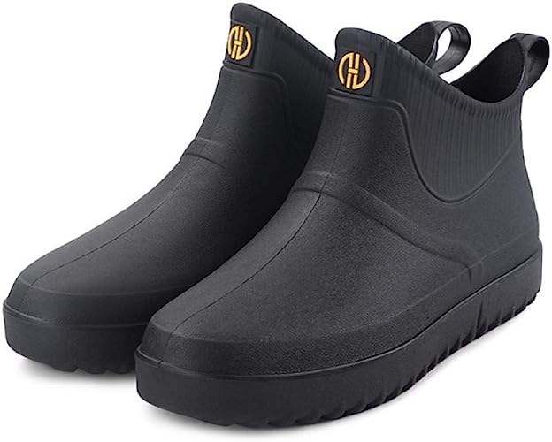 Photo 1 of jessie Men Rain Boots Outdoor Slip On Waterproof Non-Slip Rubber Ankle Boots Rain Booties  ***SIZE 11.5 MENS***