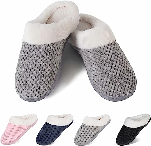 Photo 1 of Slippers for Womens Warm Memory Foam Anti-Slip House Shoes Comfortable Cotton Slippers Home Bedroom Shoes Indoor & Outdoor  ***SIZE 9 - 10 WOMEN'S***