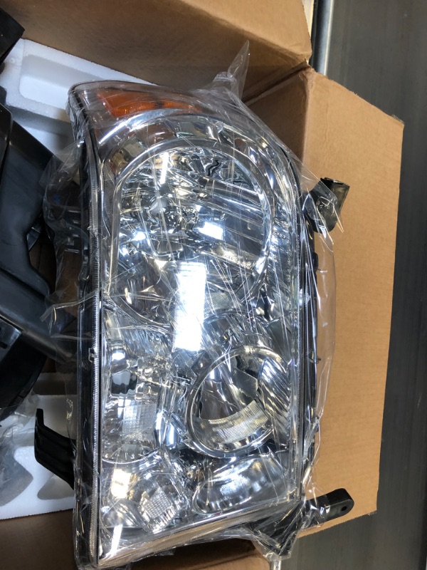 Photo 3 of AS Headlight Assembly Compatible with 2007-2013 Toyota Tundra /2008-2017 Toyota Sequoia Chrome Housing Driver and Passenger Side