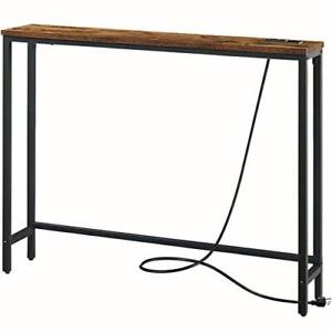 Photo 1 of SUPERJARE Console Table with Power Outlets & USB Ports, Narrow Entryway Table