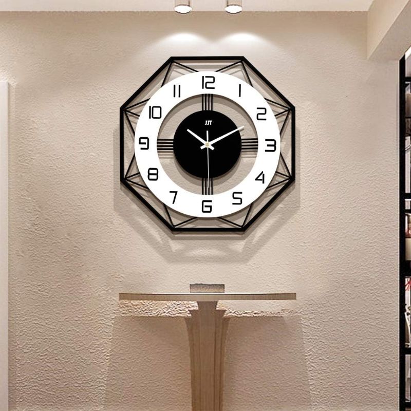 Photo 1 of JUJUDA Large Wall Clocks for Living Room Decor Modern Silent Wall Clock for Home House Kitchen Bedroom Decorative Big Wall Clock Non Ticking Battery Operated Quartz for Bathroom Outdoor Indoor 17 Inch
