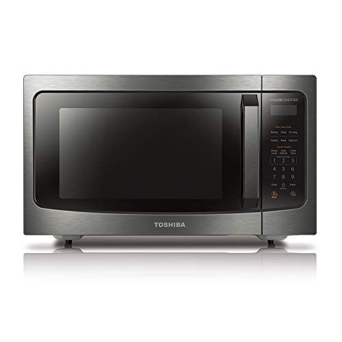 Photo 1 of Toshiba ML-EM45PIT(BS) Microwave Oven with Inverter Technology, LCD Display and Smart Sensor, 1.6 Cu.ft, Black Stainless Steel
