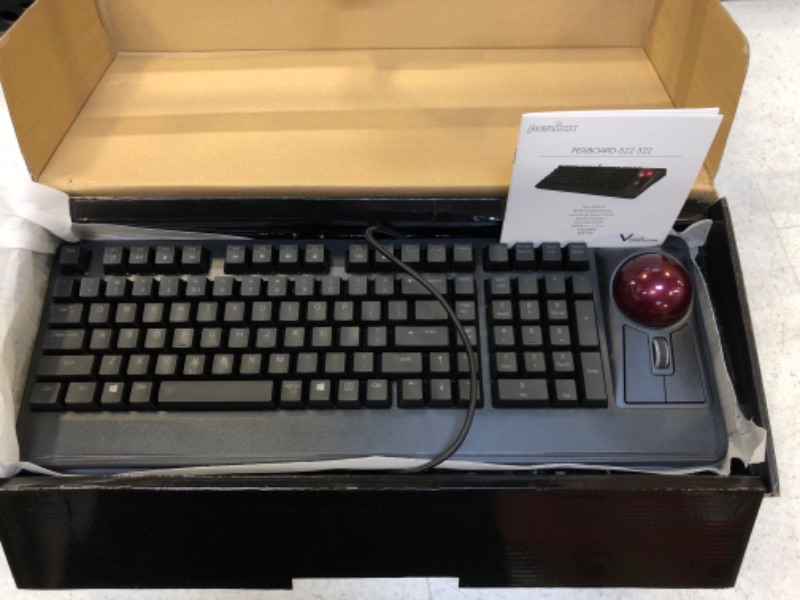 Photo 3 of Perixx Periboard-522 Wired Trackball Mechanical Keyboard, Build-in 2.17 Inch Trackball with Pointing and Scrolling Feature, US English Layout Wired USB only4049571002286
