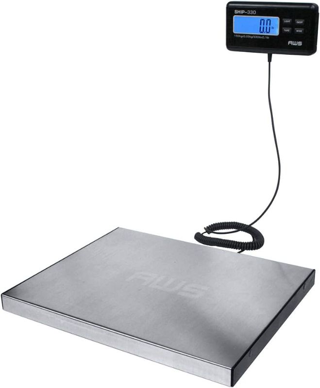 Photo 1 of American Weigh Scale Ship Series Digital Heavy Duty Shipping Postal Scale, Large Platform Stainless Steel, 330lbs X 0.1lbs