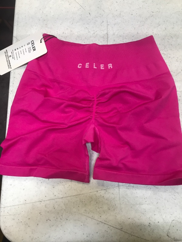 Photo 2 of CELER Womens Workout Shorts Chemistry Seamless Scrunch Butt Gym Shorts High Waisted Yoga Athletic Booty Short, SIZE S 