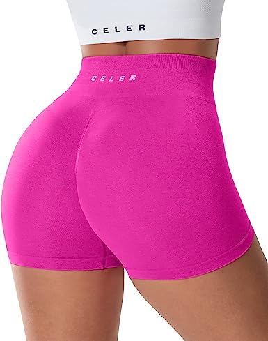 Photo 1 of CELER Womens Workout Shorts Chemistry Seamless Scrunch Butt Gym Shorts High Waisted Yoga Athletic Booty Short, SIZE S 