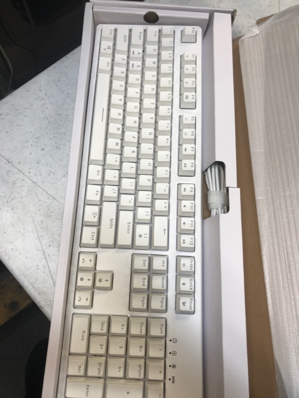 Photo 2 of LTC NB1041 Nimbleback Wired Mechanical Keyboard, Hot-Swappable 104Keys RGB Backlit Gaming Keyboard, Red Switch/White 104 Keys White