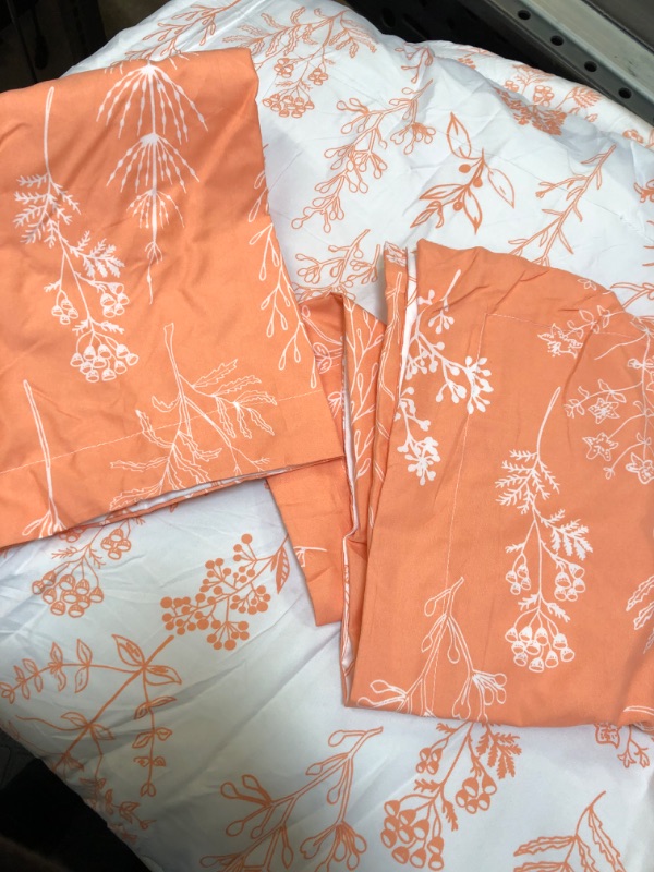 Photo 2 of Bedsure Queen Comforter Set - coral  Comforter, Cute Floral Bedding Comforter Sets, 3 Pieces, 1 Soft Reversible Botanical Flowers Spring Comforter and 2 Pillow Shams