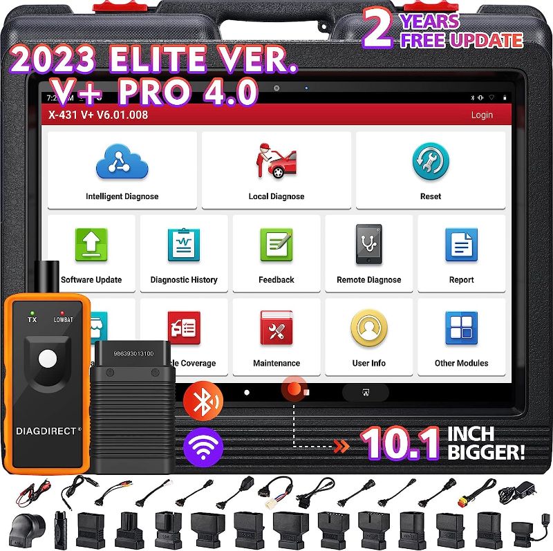 Photo 1 of LAUNCH X431 V+ PRO 4.0 2023 Elite Scan Tool, 10.1 Inch Bigger, Work for HD Trucks, Global Version, ECU Online Coding & 35+ Services, AutoAuth FCA SGW, 2-Year Free Update, All System Diagnostic Scanner