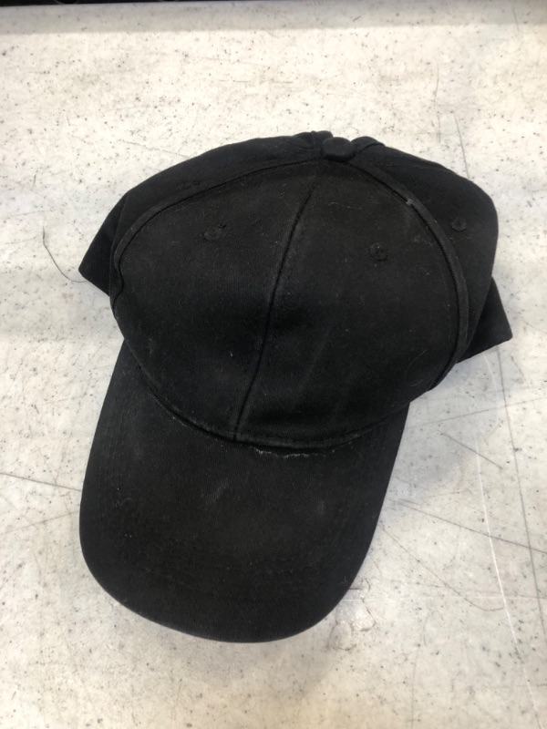 Photo 1 of Black Baseball Cap With Ponytail Hole 