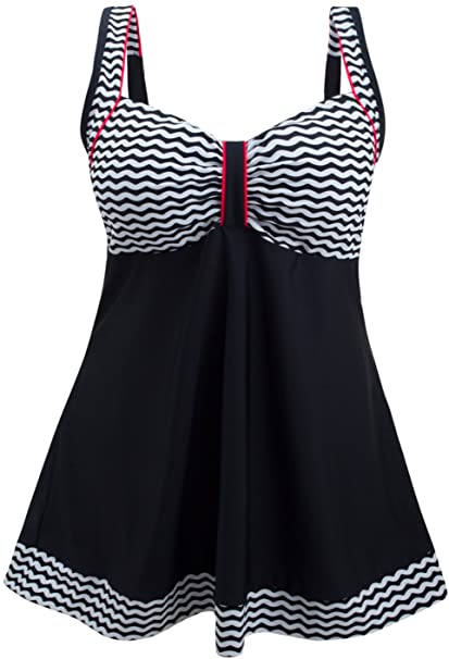 Photo 1 of DANIFY Vintage Sailor Pin Up Swimsuit Retro One Piece Skirtini Cover Up Swimdress Tummy Control Bathing Suit- SIZE 2XL 
