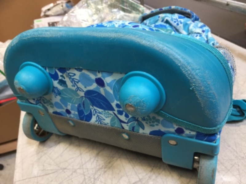 Photo 3 of J World New York Sunrise Rolling Backpack. Roller Bag with Wheels, Blue Vine, 18" ** DAMAGED **
