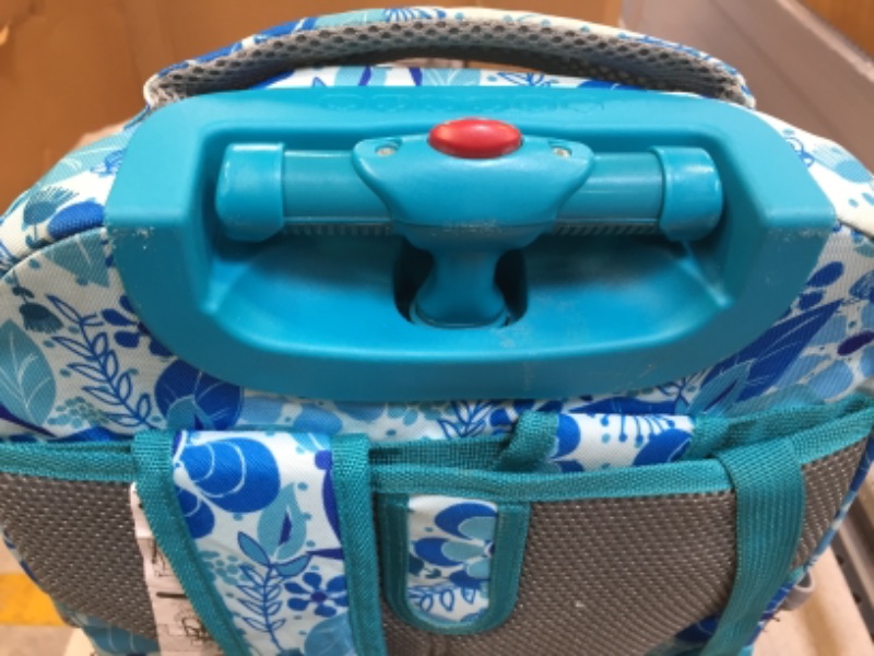 Photo 5 of J World New York Sunrise Rolling Backpack. Roller Bag with Wheels, Blue Vine, 18" ** DAMAGED **
